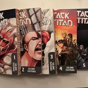 AOT Attack on Titan manga collection series volumes 1,2,3,4,5